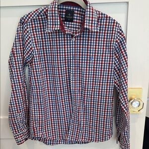 Tailor Byrd boy’s Red and Blue Plaid Shirt